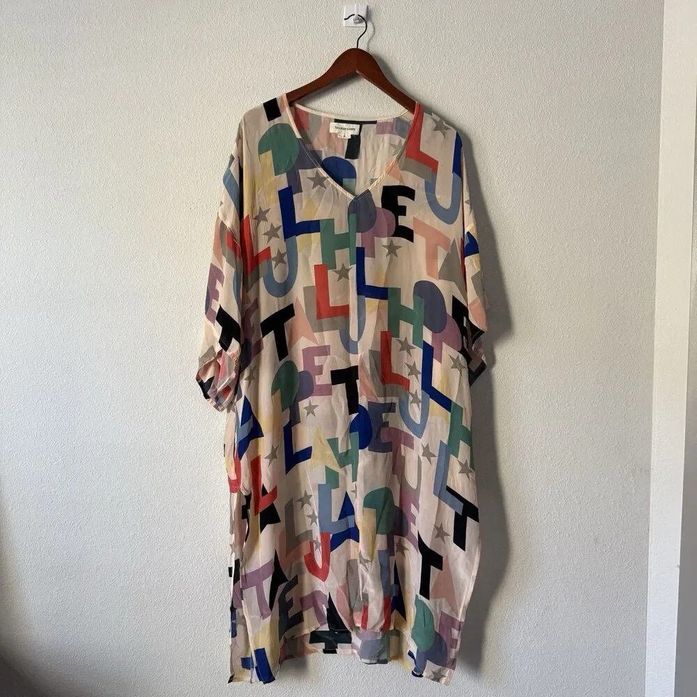 Tallulah And Hope Dress M Oversized Tunic Alphabet Stars Beach Resort Lounge